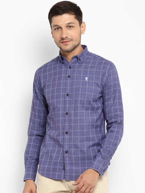 

Red Tape Men Blue Regular Fit Checked Casual Shirt