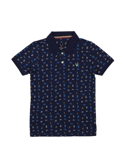 

Allen Solly Junior Boys Navy Blue Printed Polo Collar T-shirt