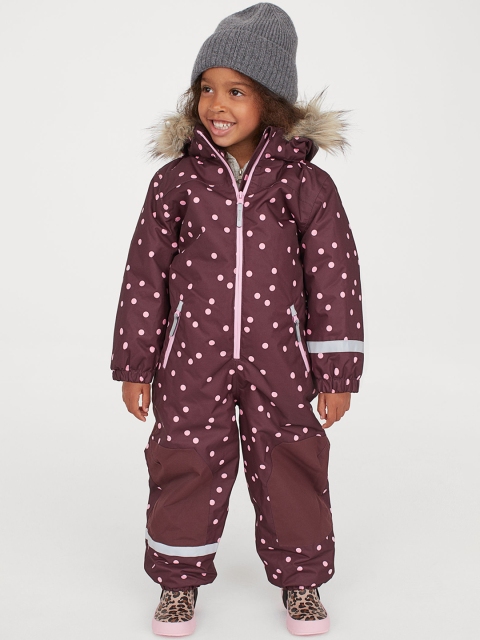 

H&M Girls Red Printed Waterproof All-In-One Suit