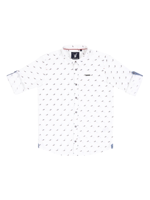 

URBAN SCOTTISH Boys White Standard Regular Fit Printed Casual Shirt