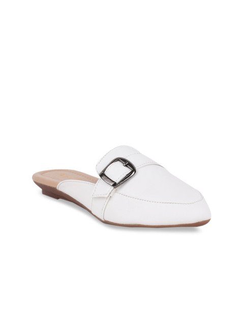 

GNIST Women White Solid Mules
