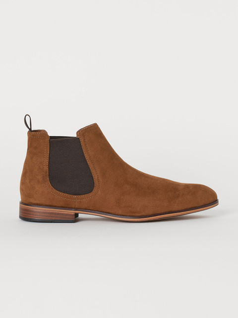 

H&M Men Brown Solid Chelsea Boots