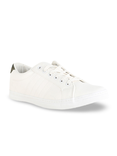 

Peter England Men White Solid Sneakers