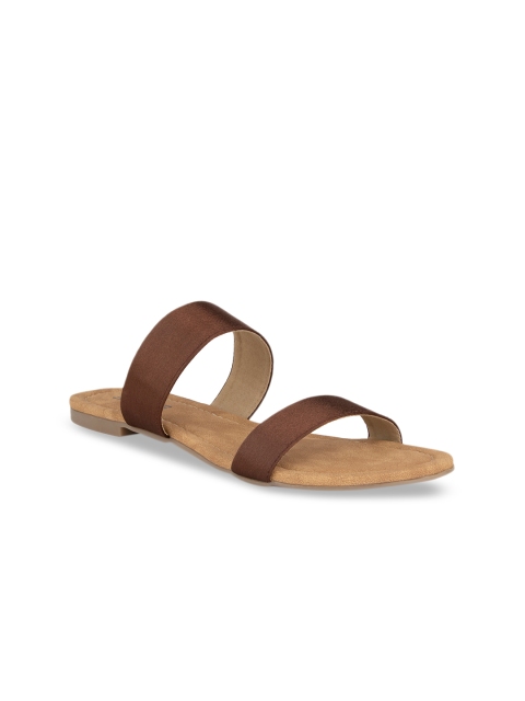 

SOLES Women Brown Solid Open Toe Flats