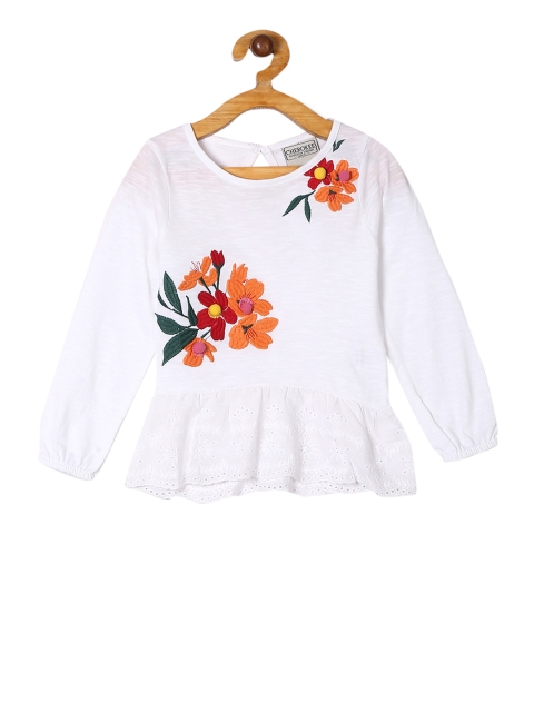 

Cherokee Girls White Printed Peplum Top