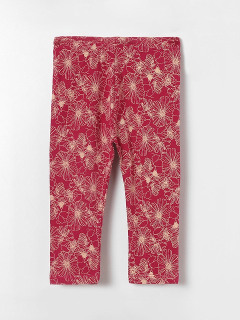 

Juniors by Lifestyle Girls Maroon Printed Ankle-Length Leggings