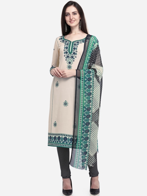 

Satrani Beige Poly Crepe Unstitched Dress Material
