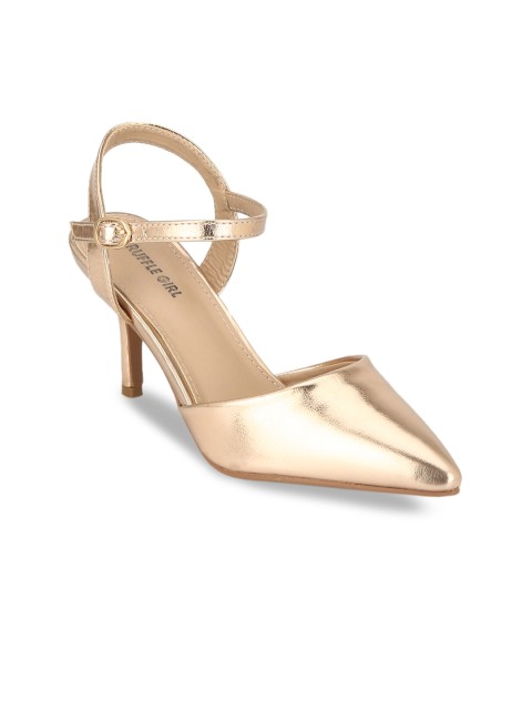 

Truffle Collection Women Rose Gold-Toned Solid Pumps