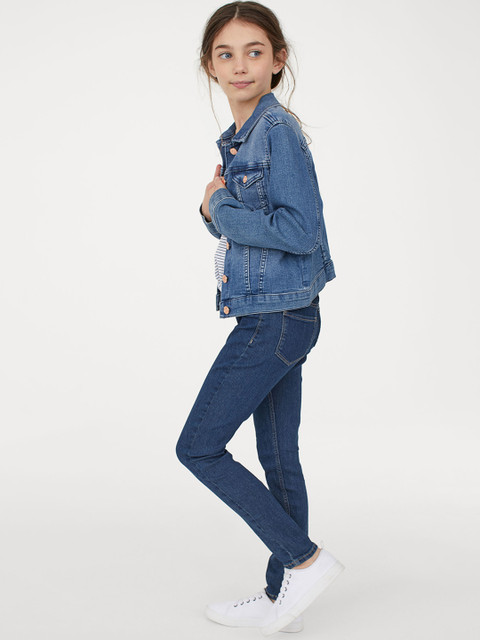 

H&M Girls Blue Solid Skinny Fit Jeans