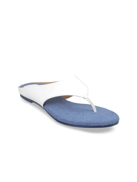 

Mochi Women White Solid T-Strap Flats