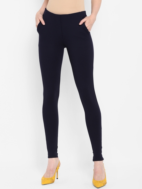 

FOSH Women Navy Blue Solid Skinny-Fit Jeggings