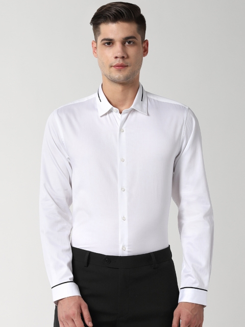 

Peter England Men White Slim Fit Solid Formal Shirt