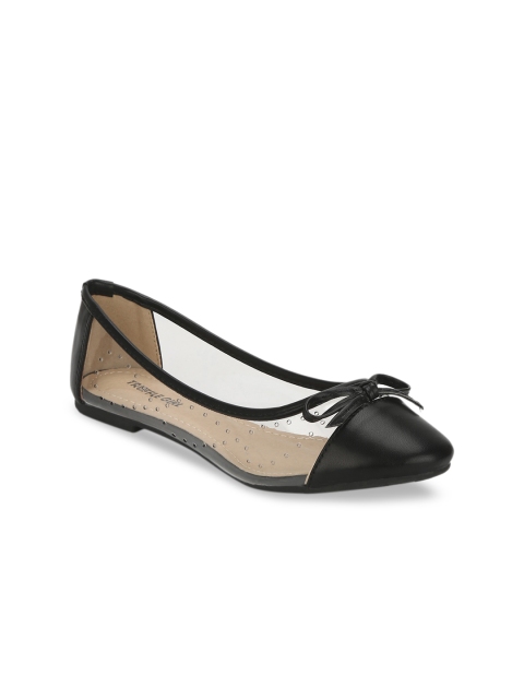 

Truffle Collection Women Black & Transparent Solid Ballerinas