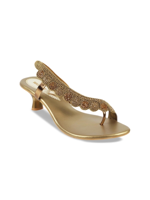

WALKWAY Women Gold-Toned Solid Heels