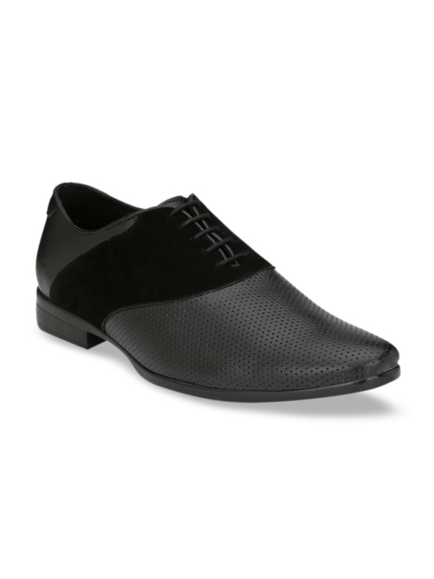 

Rodolfo Darrell Men Black Solid Formal Oxfords