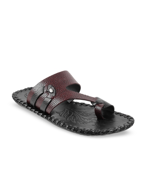 

Metro Men Maroon Leather Comfort Sandals