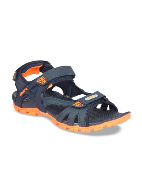 

Sparx Men Navy Blue & Orange Comfort Sandals
