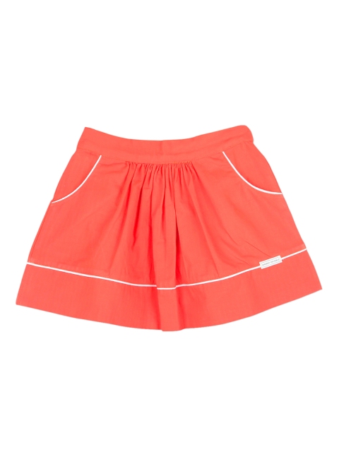 

Cherry Crumble Girls Orange Solid Twill Flare Skirt
