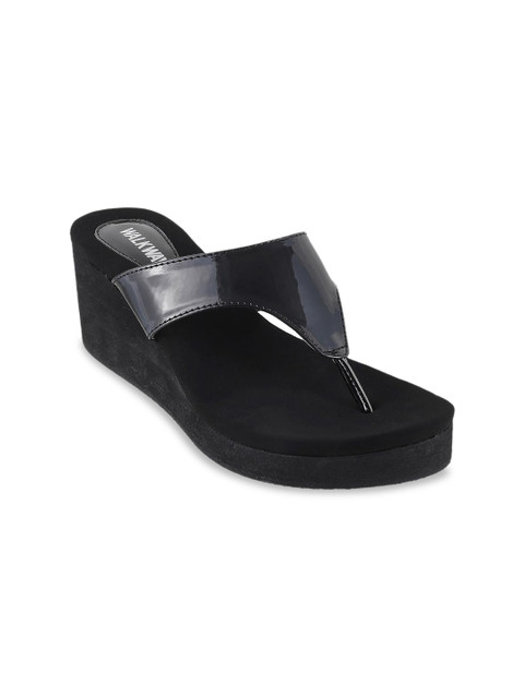 

WALKWAY Women Black Solid Wedges