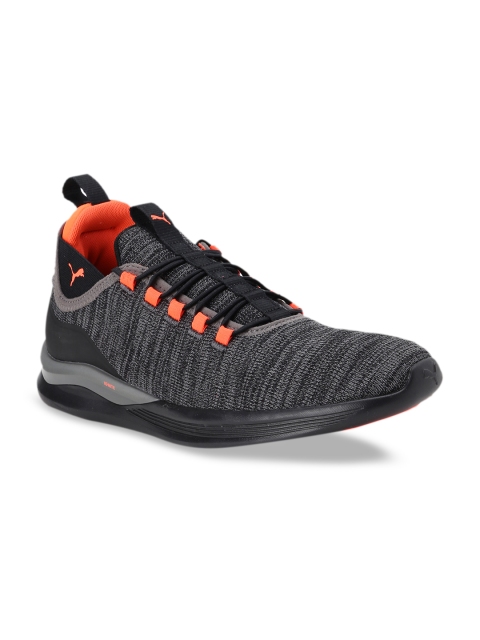 

Puma Men Black & Charcoal Grey Ignite Flash Daunt evoKnit Mesh Running Shoes