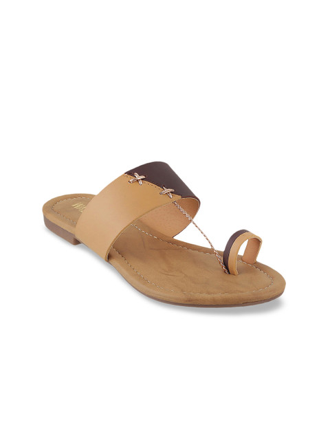 

WALKWAY by Metro Women Beige Colourblocked One Toe Flats