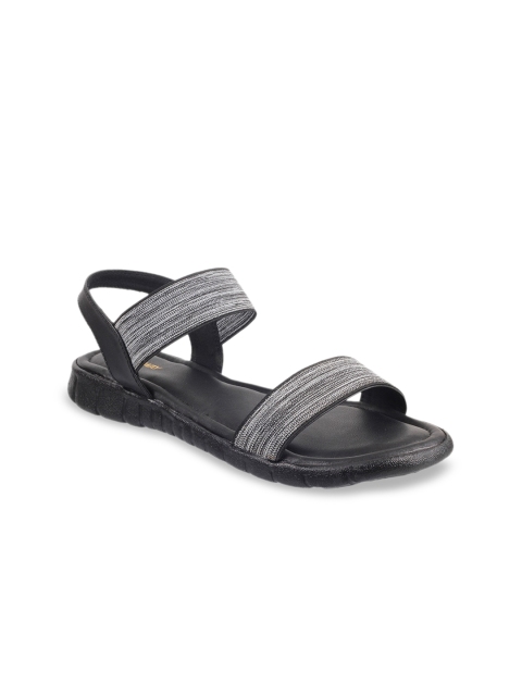 

WALKWAY Women Black Solid Open Toe Flats