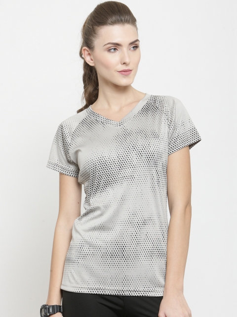 

Boston Club Women Beige Printed V-Neck T-shirt