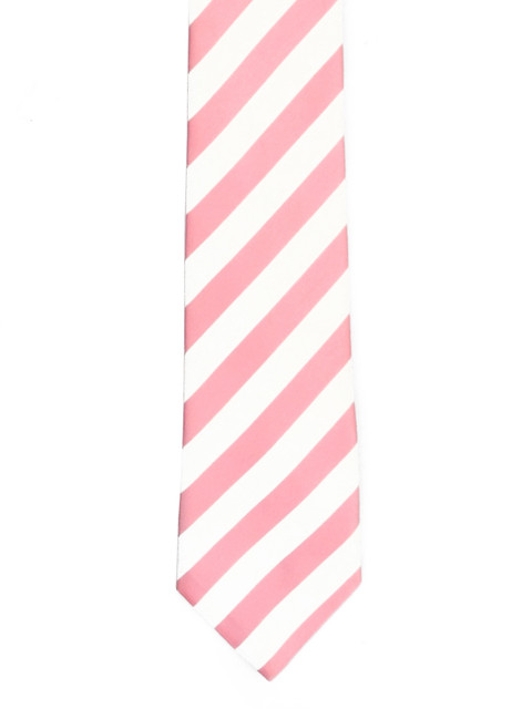 

Tossido Men Pink & White Striped Skinny Tie