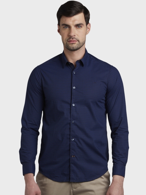 

ColorPlus Men Blue Slim Fit Printed Casual Shirt
