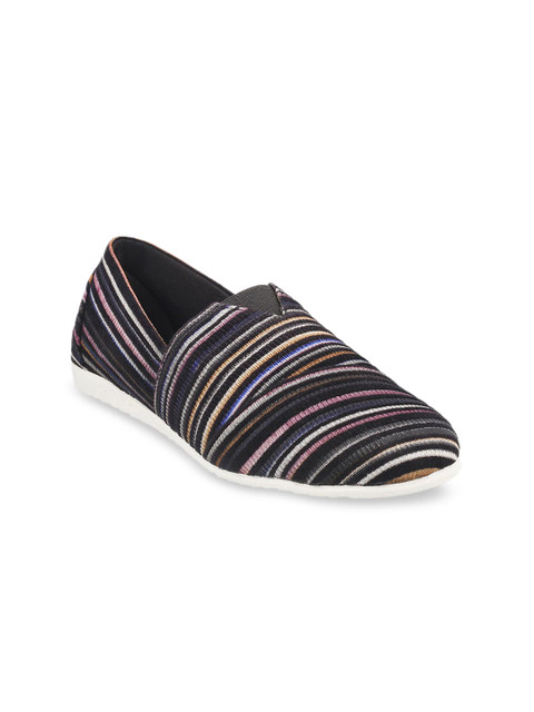 

WALKWAY Women Black Striped Ballerinas