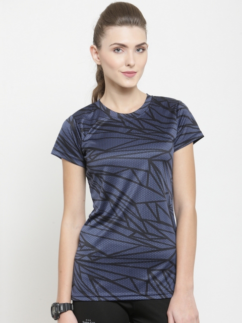 

Boston Club Women Navy Blue Printed Round Neck T-shirt