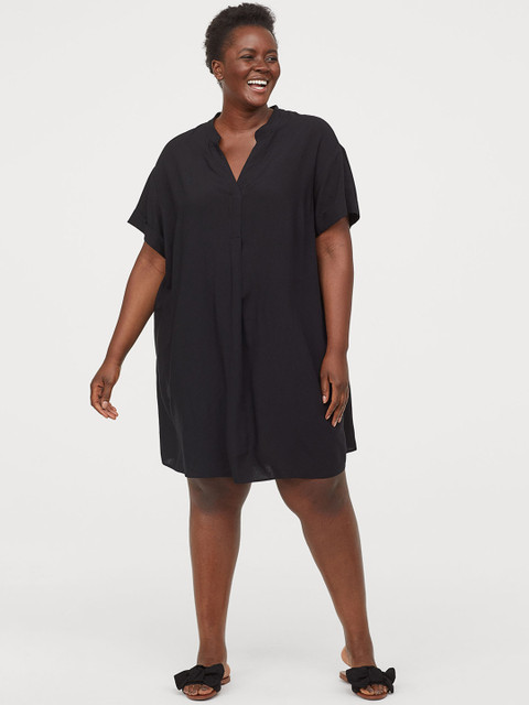 

H&M Women Black H&M+ V-neck dress