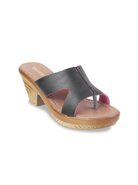 

WALKWAY Women Black Solid Heels