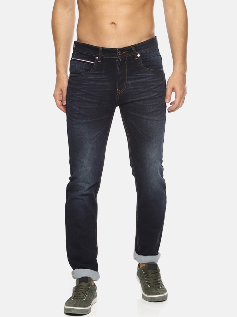 

Raa Jeans Men Navy Blue Slim Fit Mid-Rise Clean Look Stretchable Jeans
