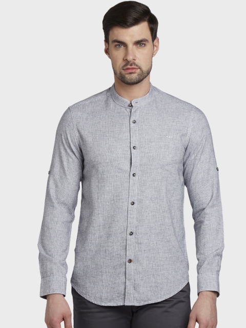 

ColorPlus Men Grey Slim Fit Self Design Casual Shirt