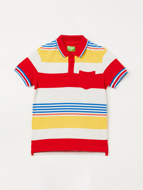 

Bossini Boys Multicoloured Striped Polo Collar T-shirt, Multi