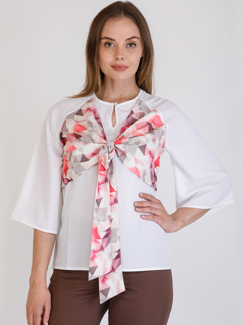 

Cottinfab Women White Printed Top