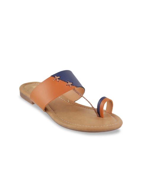 

WALKWAY by Metro Women Tan Brown Colourblocked One Toe Flats