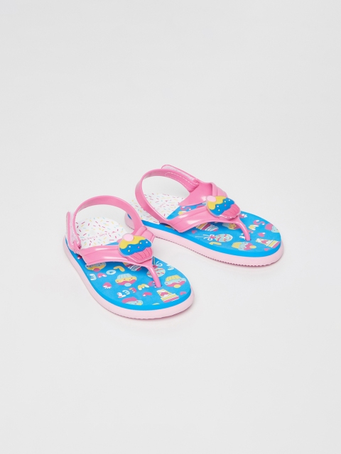 

Fame Forever by Lifestyle Girls Pink & Blue Printed Thong Flip-Flops