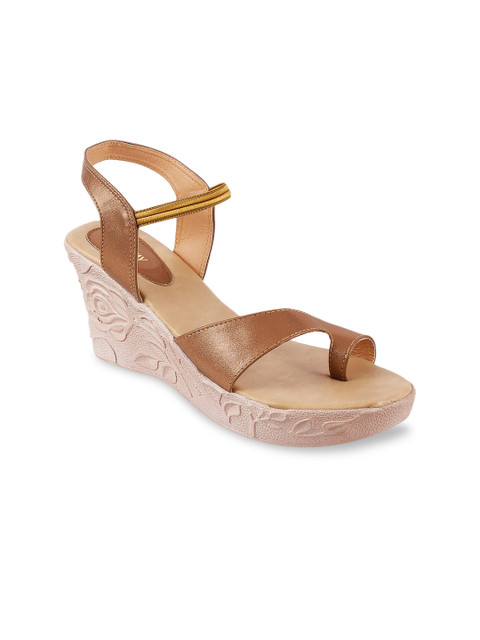 

WALKWAY Women Bronze-Toned Solid Heels