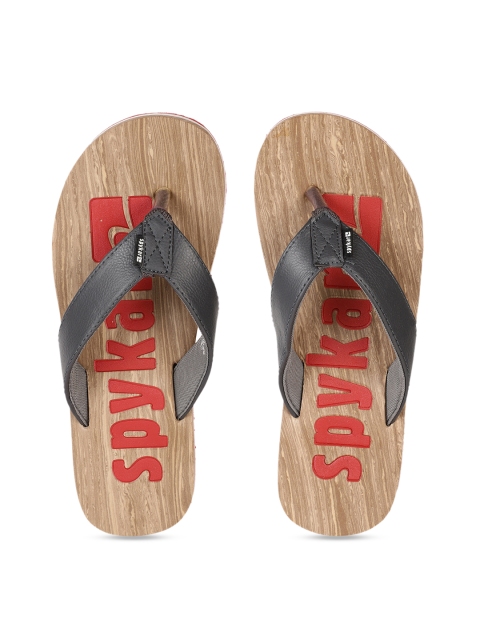 

SPYKAR Men Brown & Red Printed Thong Flip-Flops