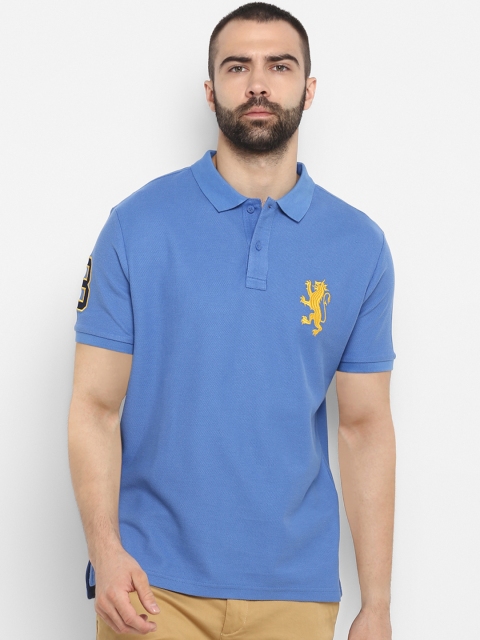 

Red Tape Men Blue Solid Polo Collar T-shirt