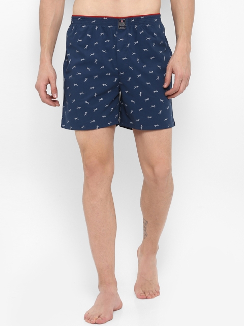 

Swiss Military Men Navy Blue Printed Pure Cotton Boxers BXM1254NVY