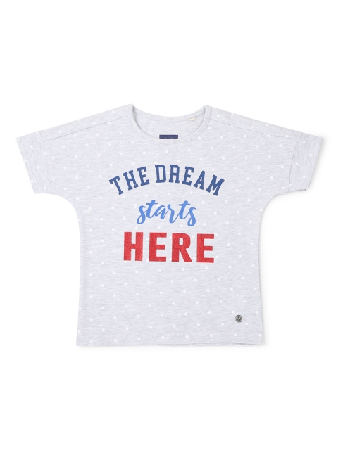 

Allen Solly Junior Girls Grey Printed Round Neck T-shirt