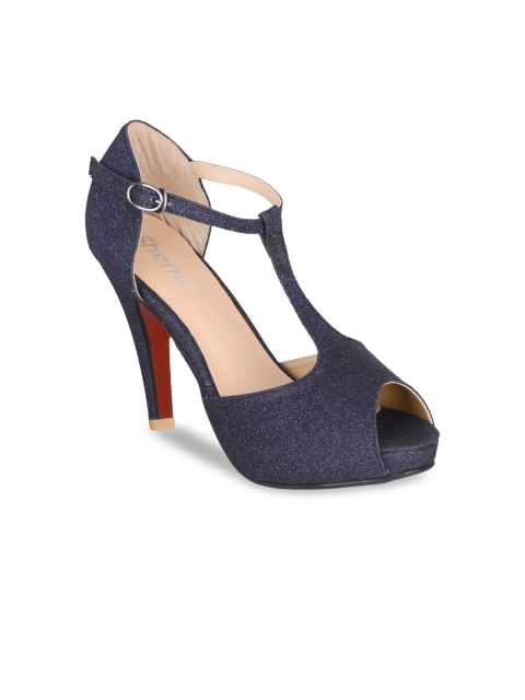 

Sherrif Shoes Women Navy Blue Solid Peep Toes