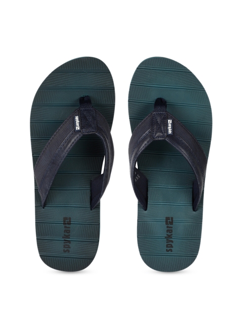 

SPYKAR Men Navy Blue & Green Solid Thong Flip-Flops