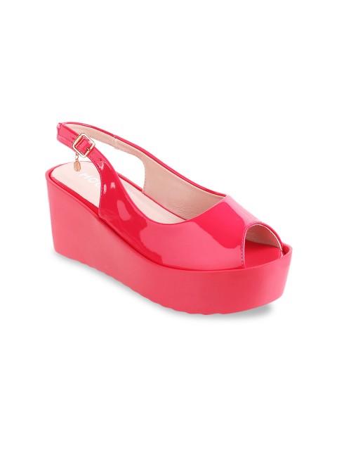 

Mochi Women Pink Solid Peep Toes