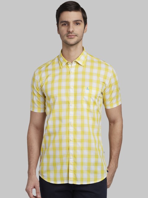

Parx Men Yellow & White Slim Fit Checked Casual Shirt