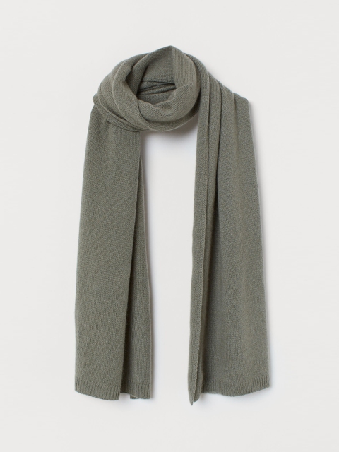 

H&M Women Grey Solid Cashmere Scarf