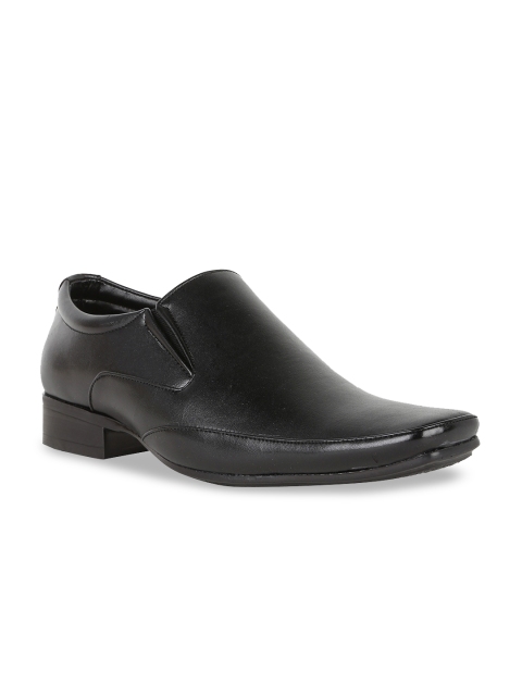 

Peter England Men Black Solid Slip-On Formal Shoes